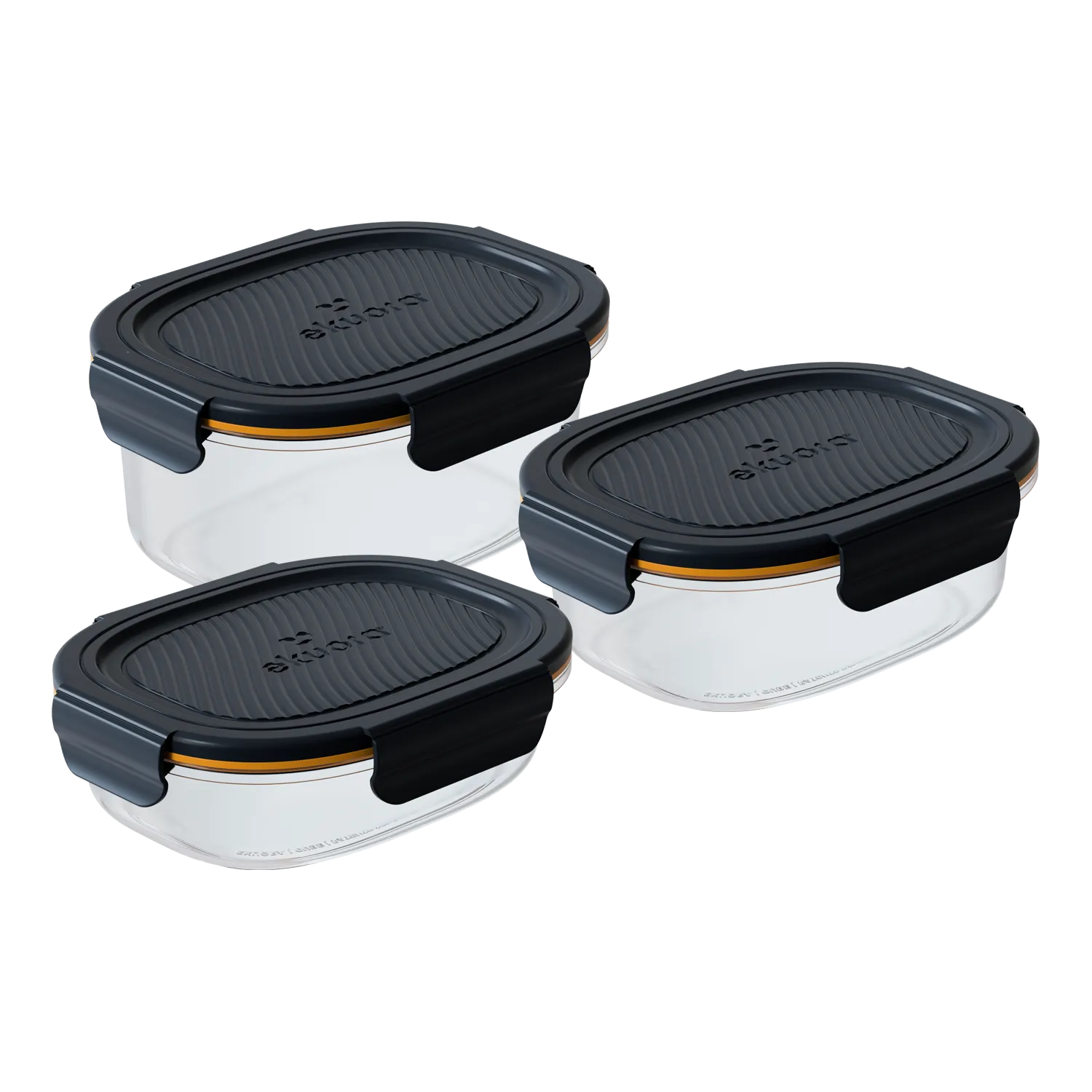 Set Contenedores Cube Medianos 650 ml, 850 ml y 1100 ml