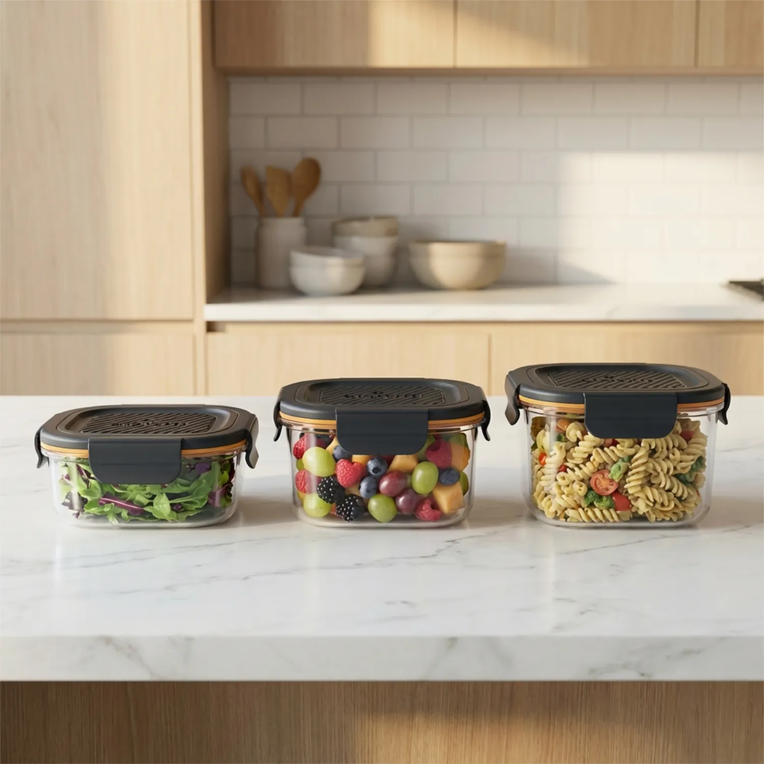 Set Contenedores Cube Chicos 350 ml, 500 ml y 650 ml